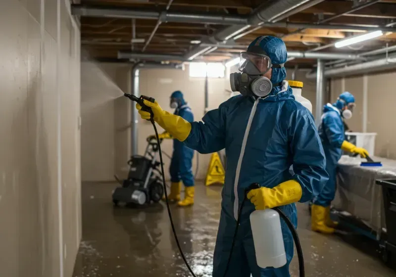 Basement Sanitization and Antimicrobial Treatment process in Wilkesboro, NC