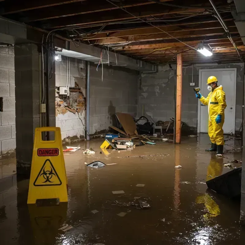 Flooded Basement Electrical Hazard in Wilkesboro, NC Property