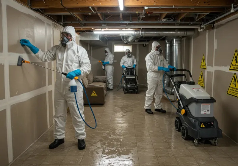 Basement Moisture Removal and Structural Drying process in Wilkesboro, NC